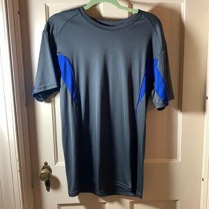 Medium Sports Shirt Gray with Blue Stripe